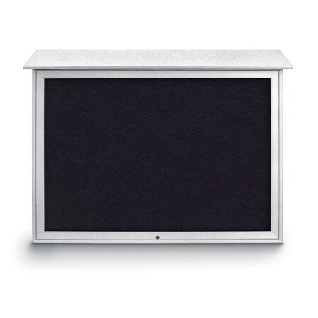 United Visual Products Indoor Enclosed Combo Board, 42"x32", White Frame/White Porc & Cobalt UVCB4232W-WHTPORC-COBACC